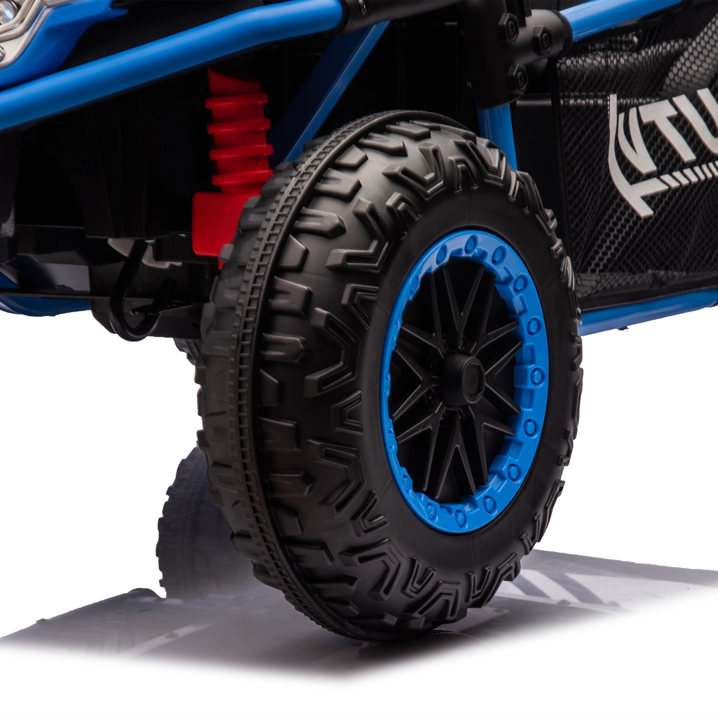 24V Two-seater Kids Ride On UTV w/Parents Control,20in seat width,400W Super high power,Four-wheel Suspension,Bluetooth,MP3,USB,LED Light,Horn,Rear storage space,Speeds 3.73-4.97MPH For Kids aged 3+.
