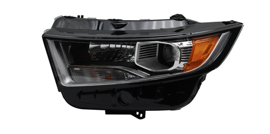 Halogen Headlights Assembly Compatible with Ford Edge 2015 2016 2017 2018, Including Bulb, Left/Driver Side, Black Housing Amber Corner