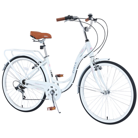 7 Speed, Steel Frame, Multiple Colors 26 Inch Ladies Bicycle