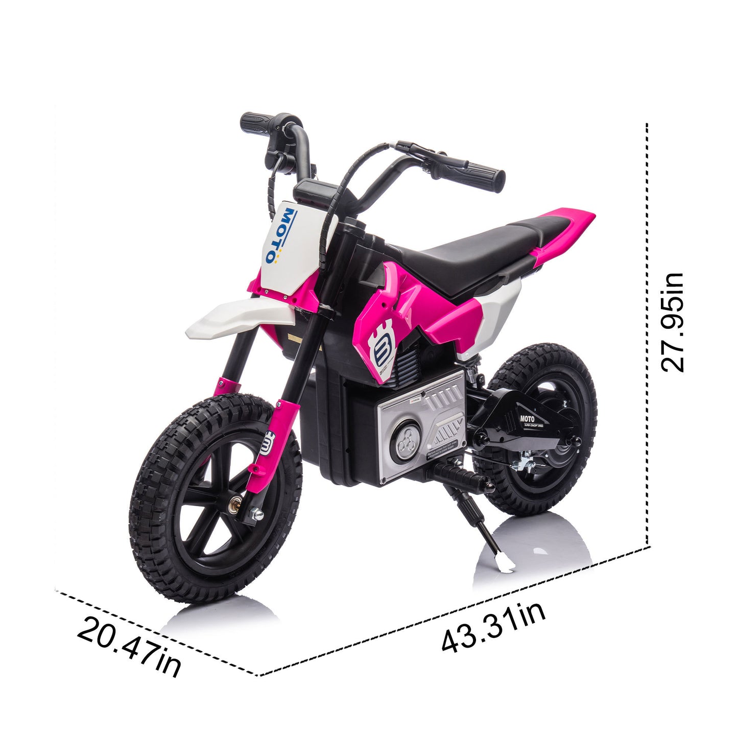 24V Kids Ride On Electric Toy Motocross Motorcycle,200W High Speed Hub Motor,Rear wheel shock absorber,Adjustable speed,LED breath lamp,Bluetooth,Music,Horn,Speeds 3.11-9.32MPH For Kids Aged 5-15.