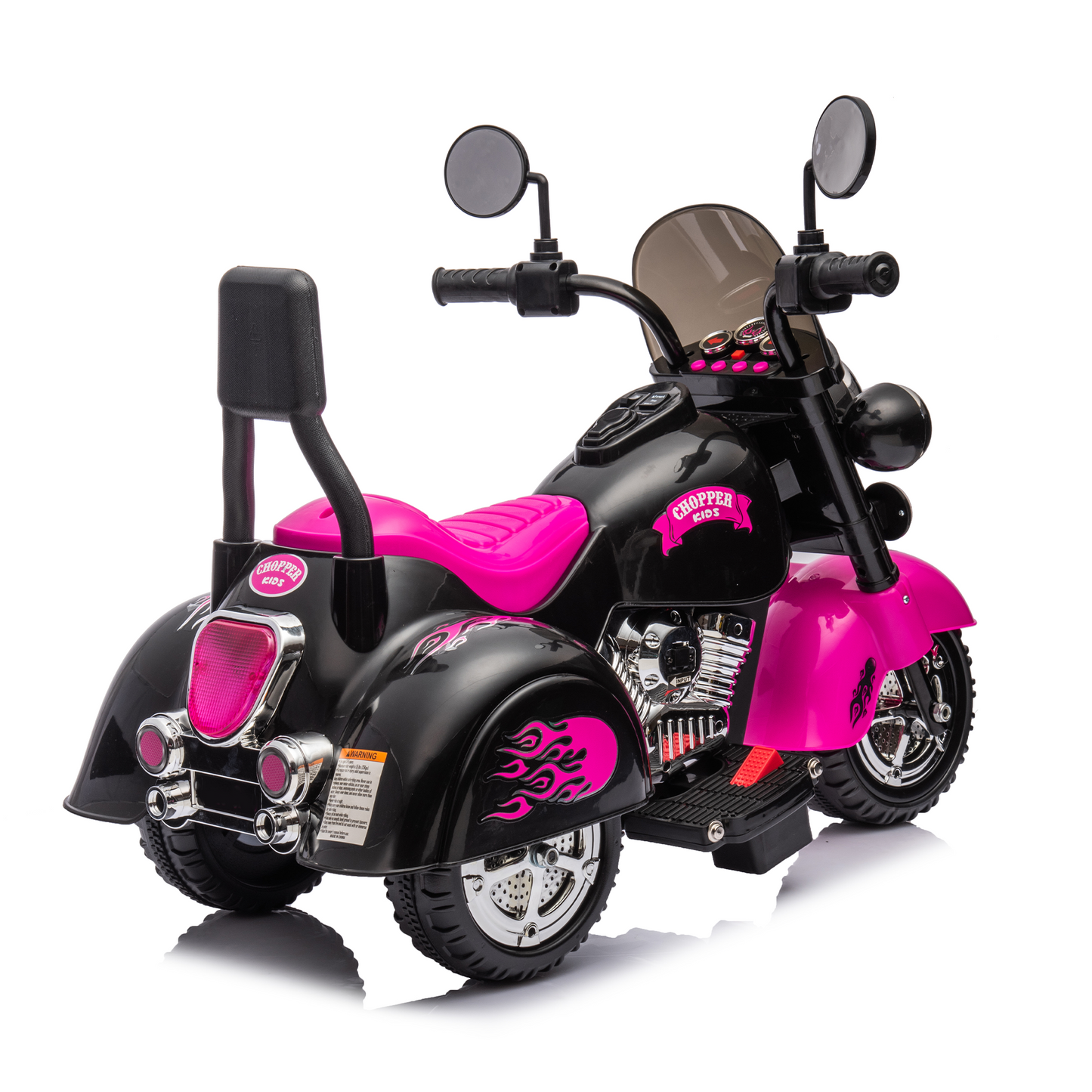 Kids Ride On Motorcycle Toy, 3-Wheel Chopper Motorbike with LED Colorful Headlights Horn, Pink 6V Battery Powered Riding on Electric Harley Motorcycle for Boys Girls