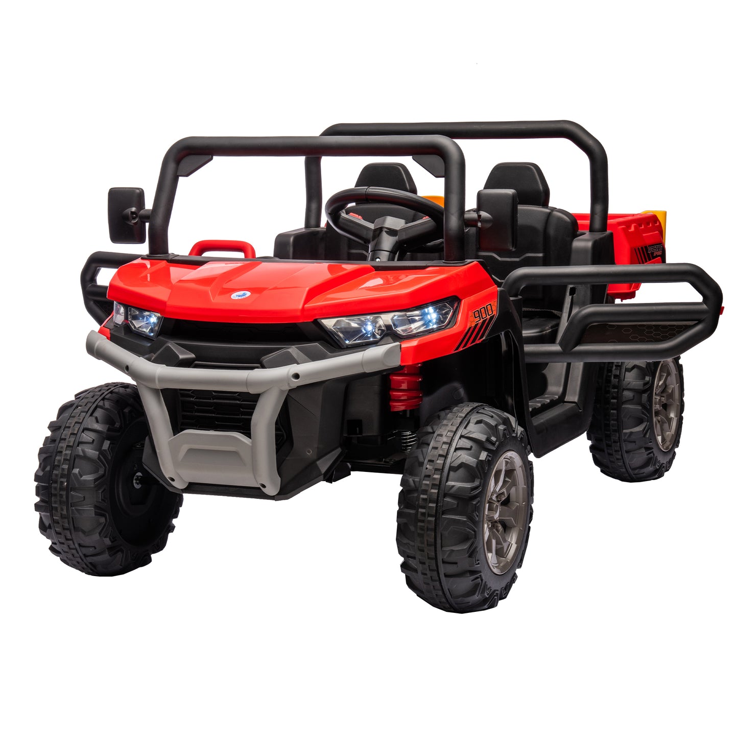 24V Ride On Truck 2 Seater Ride On UTV with 2x200W Motor Ride On Dump Truck with Dump Bed/Shovel Ride On Car with Remote Control Electric Vehicle with  Non-slip tyre for Boys Girls