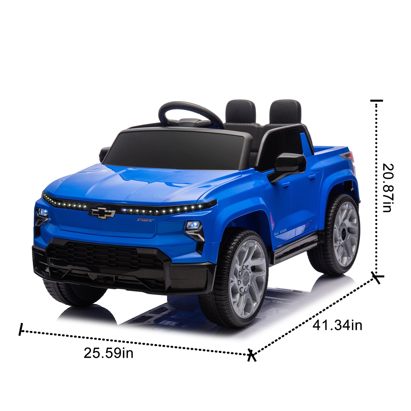 24V Kids Ride on Car W/Parents Control,Licensed Chevrolet Silverado,Four-wheel suspension,LED Lights,Bluetooth,music,USB,MP3,Power display,speeds 2.49-3.73MPH For kids aged 2-5.
