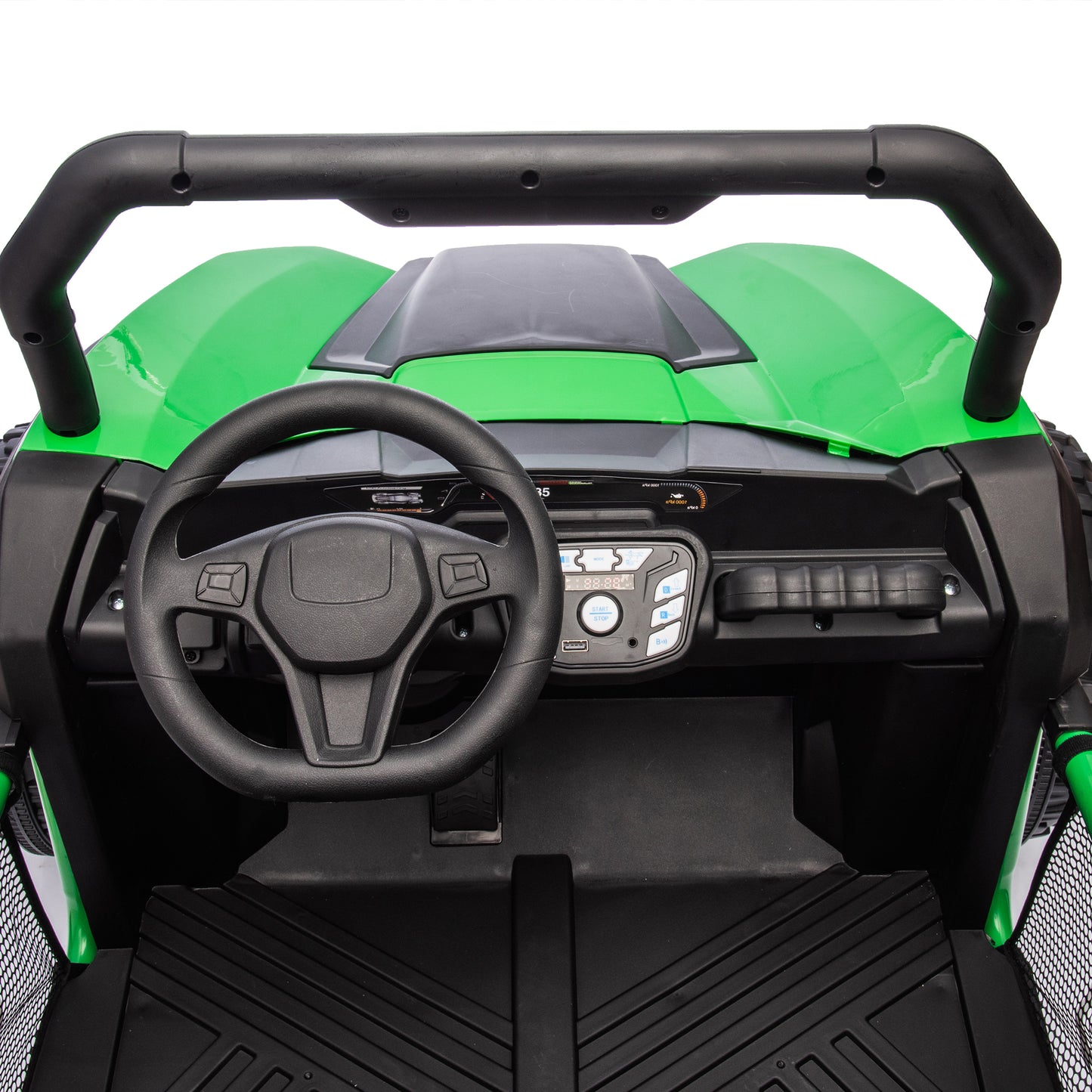 24V Two-seater Kids Ride On UTV W/Parents Control,400W Super Power,Four-wheel suspension,LED Light with Rear searchlight,Bluetooth,MP3,Music,Rear storage space,Speeds 3.73-4.97MPH for Kids aged 3+.