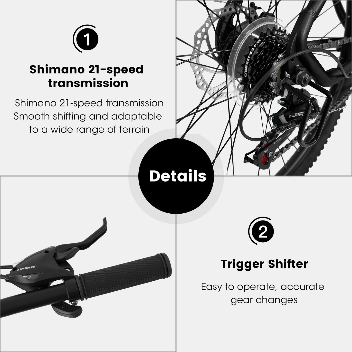 A2757 27 Inch Mountain Bike 21 Speed, Suspension Fork, Aluminum Frame Disc Brake, Mountain biking for both men and women.