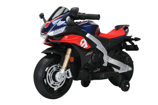Kids Ride On Motorcycle 2MPH Top Speed,Motorbike Electric,Ride On Motorcycle for Kids with Shock Absorber/Training Wheels/Realistic Music&Sound-Blue