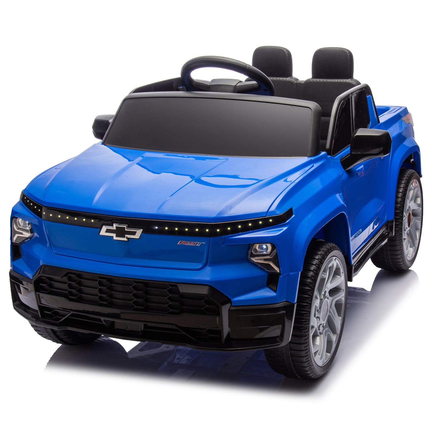 24V Kids Ride on Car W/Parents Control,Licensed Chevrolet Silverado,Four-wheel suspension,LED Lights,Bluetooth,music,USB,MP3,Power display,speeds 2.49-3.73MPH For kids aged 2-5.