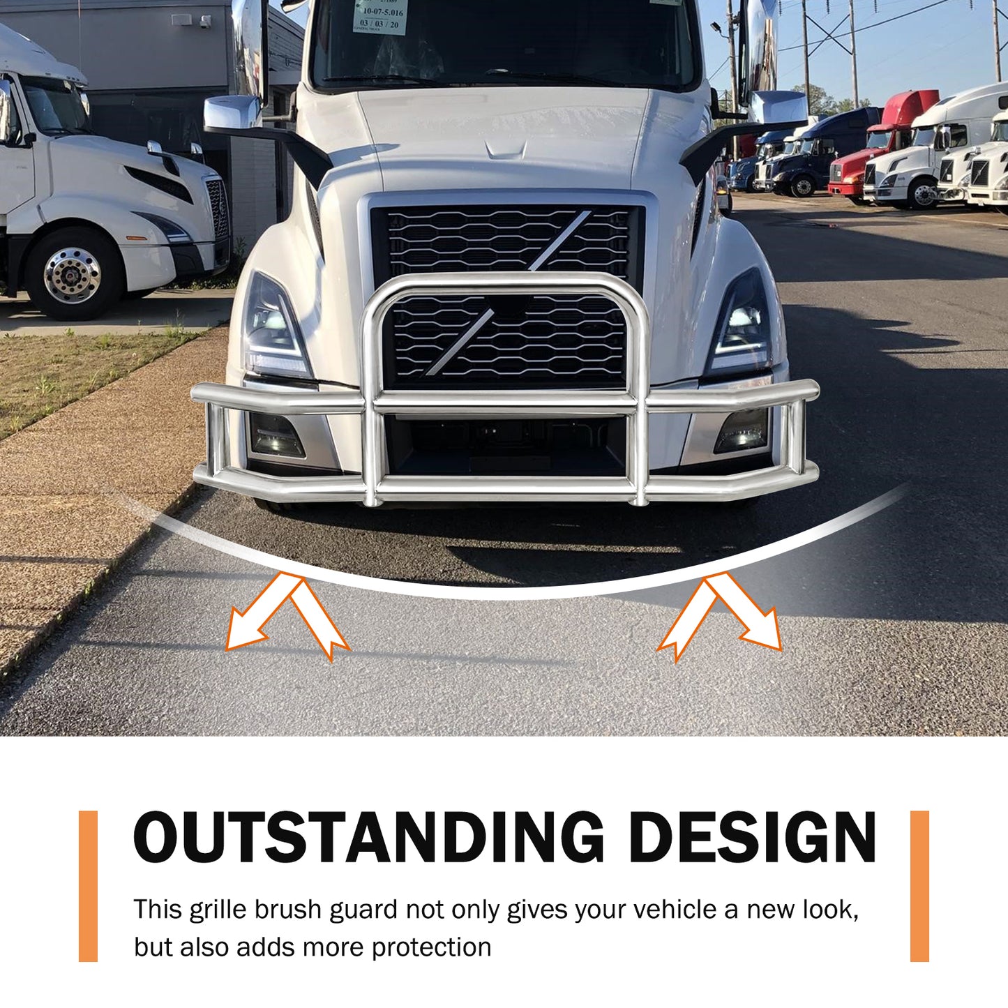 Front Bumper Deer Guard for Volvo VN/VNL 2018-2022 with Bracket G04020
