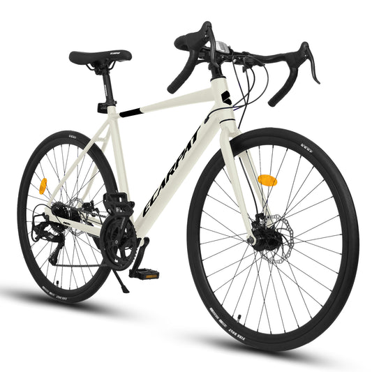 A28320R 700C Road Bike, 16-Speed Outdoor Bike Disc Brakes, Light Weight Aluminum Frame ,Racing Bike City Commuting Road Bicycle L Size for Men Women