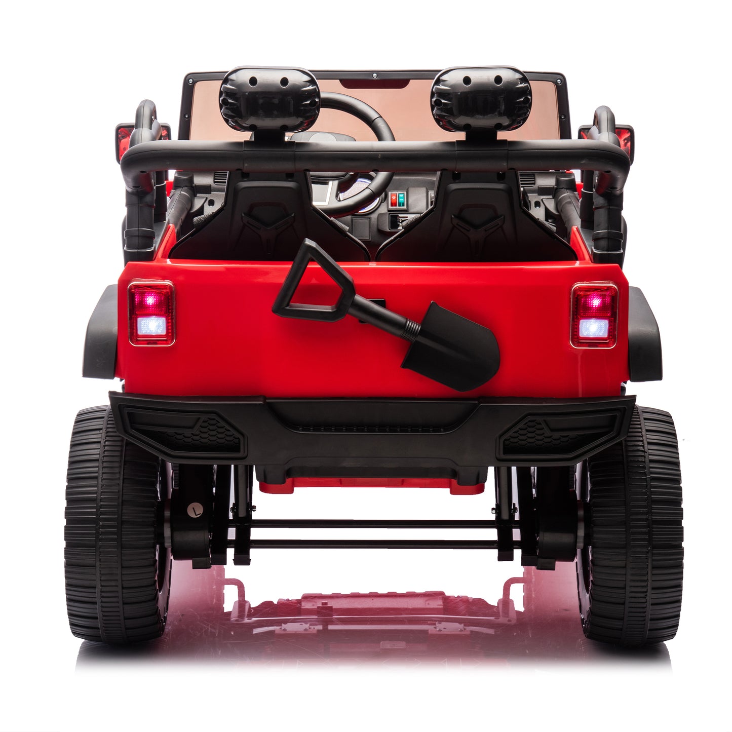 24V Two-Seater Kids Ride On Truck Car W/Parents Control,200w*2,Seat width 20.28in,Four-wheel Suspension,LED Lights,Music,MP3,Bluetooth,Two independent seat belts,Suitable for off-road For Kids Aged 3+