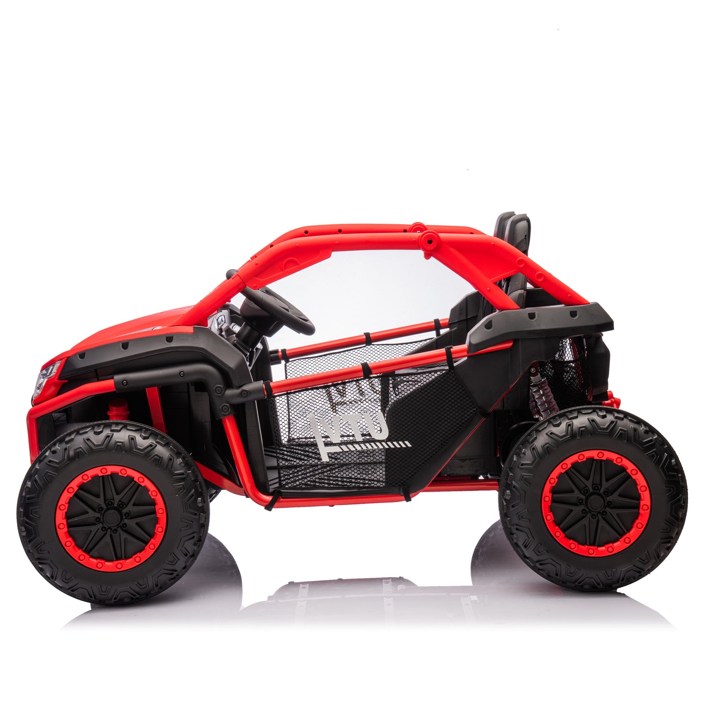 24V Two-seater Kids Ride On UTV w/Parents Control,20in seat width,400W Super high power,Four-wheel Suspension,Bluetooth,MP3,USB,LED Light,Horn,Rear storage space,Speeds 3.73-4.97MPH For Kids aged 3+.