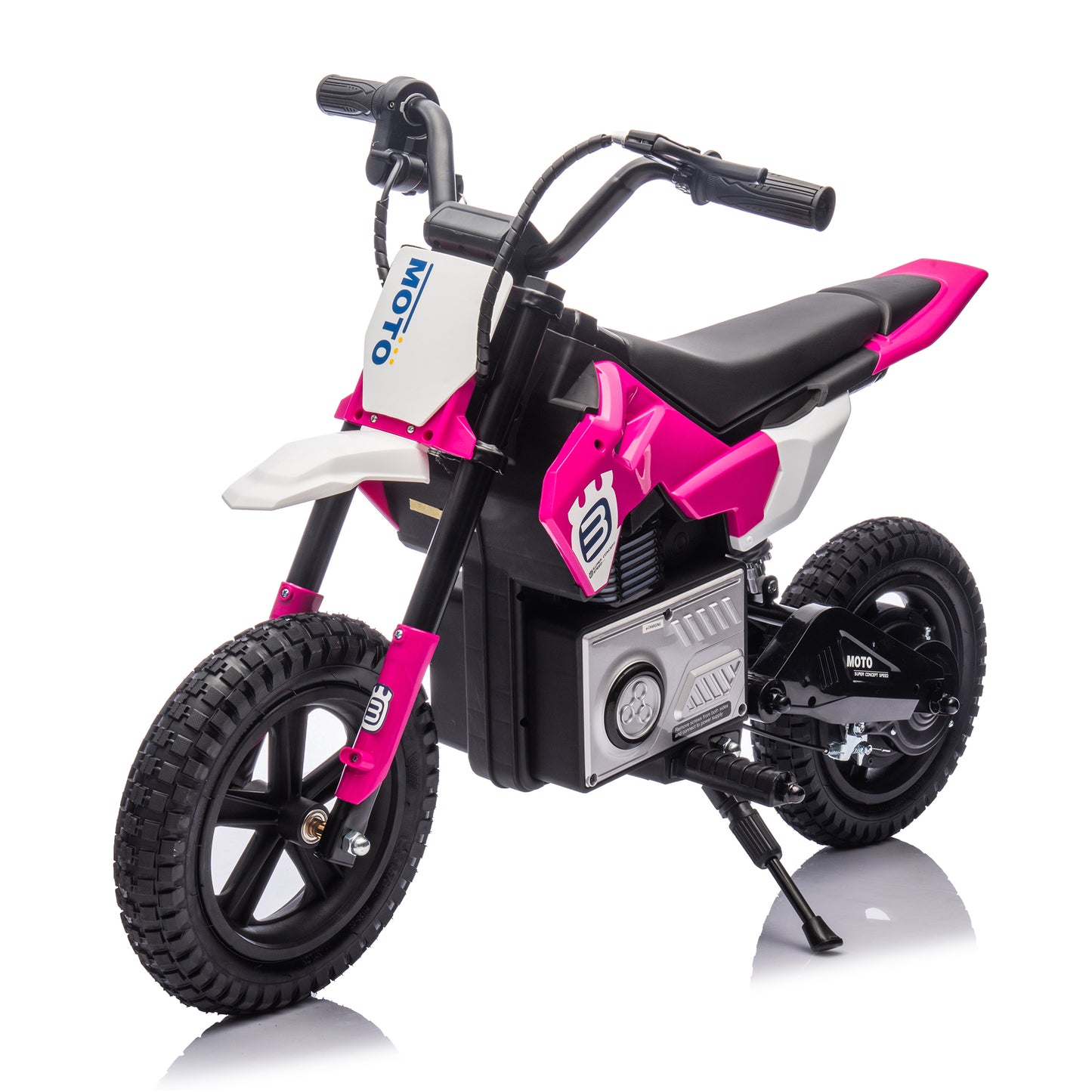 24V Kids Ride On Electric Toy Motocross Motorcycle,200W High Speed Hub Motor,Rear wheel shock absorber,Adjustable speed,LED breath lamp,Bluetooth,Music,Horn,Speeds 3.11-9.32MPH For Kids Aged 5-15.