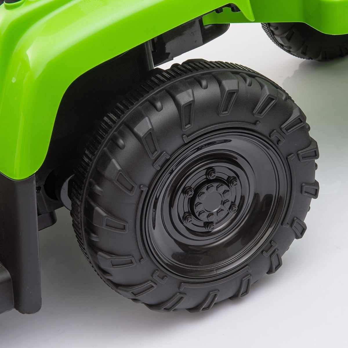 12V Kids Ride On Tractor with Trailer, Battery Powered Electric Car w/ Music, USB, Music, LED Lights, Vehicle Toy for 3 to 6 Ages, Light Green
