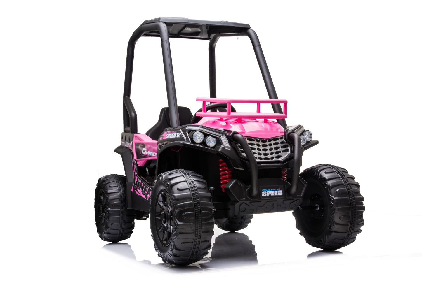24V Electric Kid Ride On Car with Remote Control, JS370 UTV Ride on Cars for Kids, Battery Powered Kids Ride-on Car Pink, 4 Wheels Motorized Vehicles Children Toys, 2 Speeds, LED Headlights