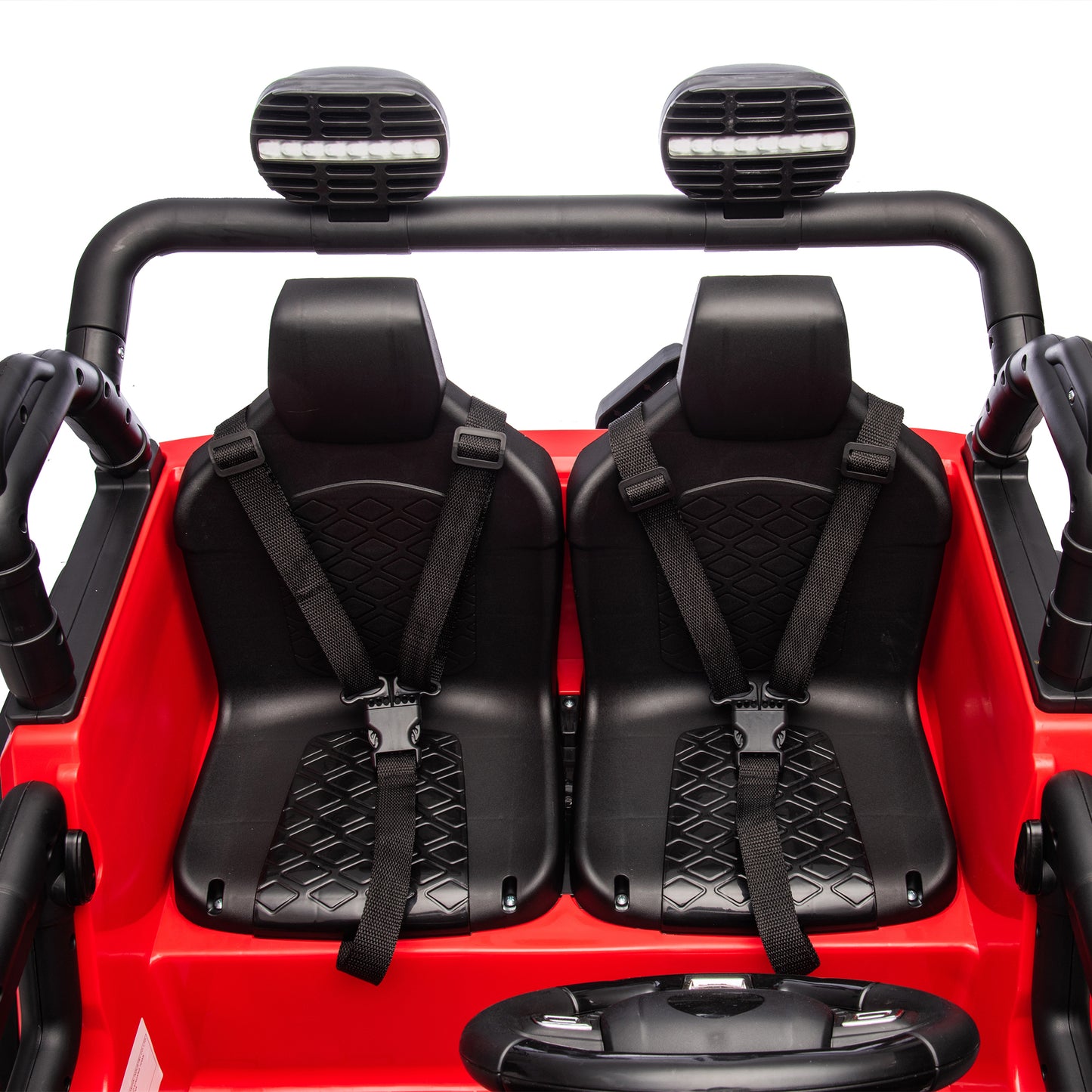 24V Two-Seater Kids Ride On Truck Car W/Parents Control,200w*2,Seat width 20.28in,Four-wheel Suspension,LED Lights,Music,MP3,Bluetooth,Two independent seat belts,Suitable for off-road For Kids Aged 3+