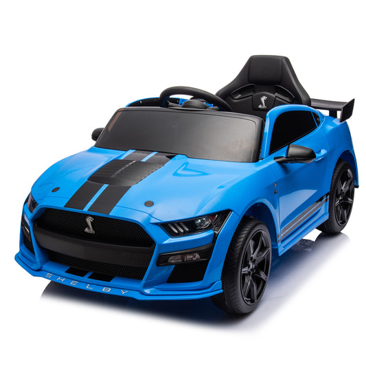 [Willando] 12V Ford Mustang Shelby GT500 ride on car with Remote Control 3 Speeds, Electric Vehicle Toy for Kid,LED Lights, Radio, AUX/USB MP3 Music,safe belt,Age3+