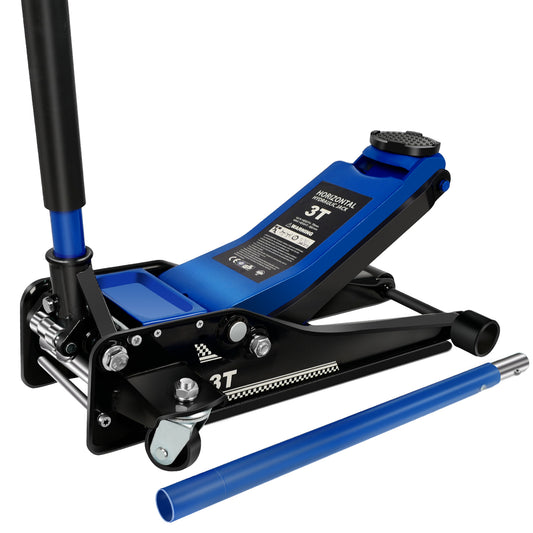 Floor Jack,3Ton/6600lbs Low Profile Floor Jack,dual Piston Quick Lift Pump,Lifting Range 75mm/2.95'-500mm/19.69',Blue