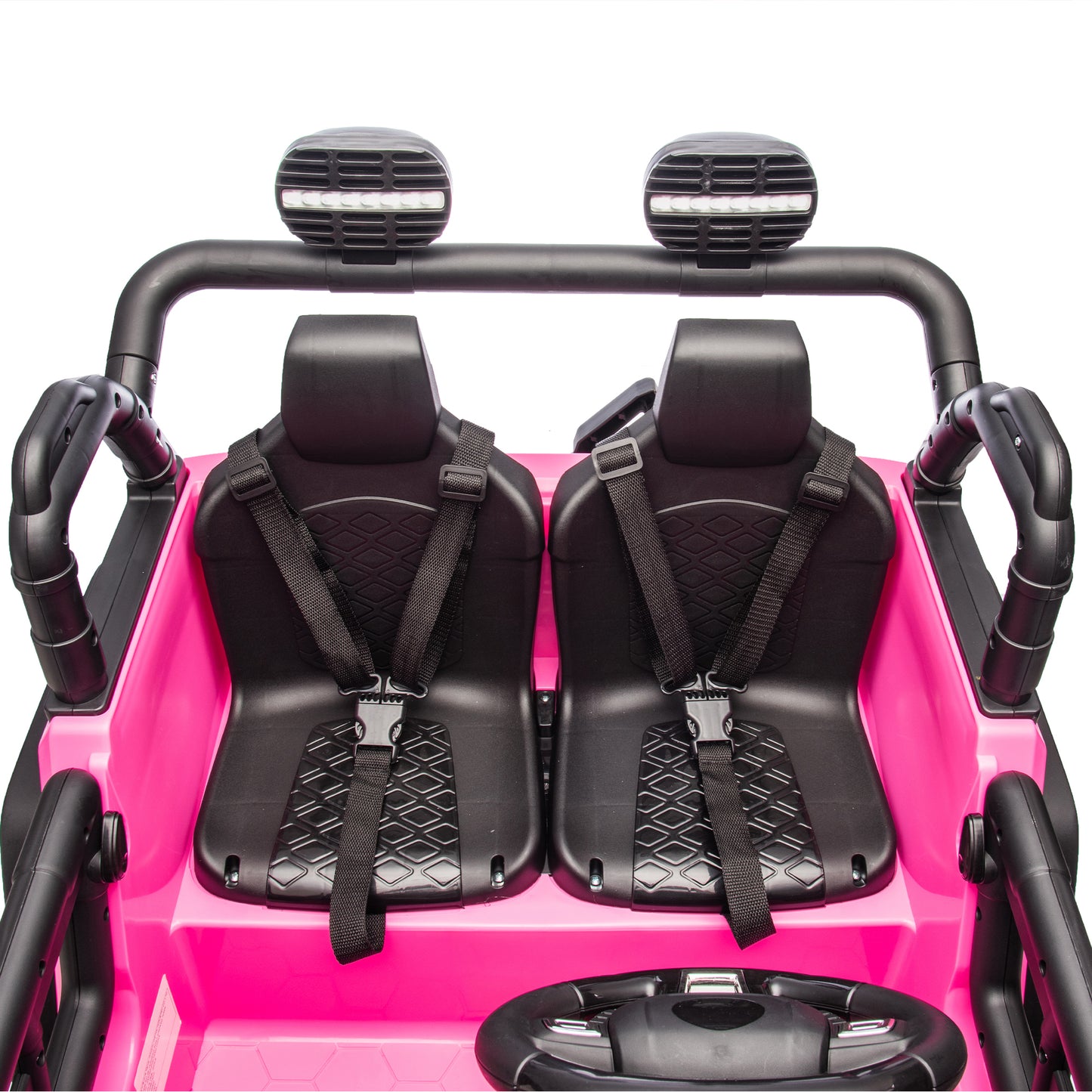 24V Two-Seater Kids Ride On Truck Car W/Parents Control,200w*2,Seat width 20.28in,Four-wheel Suspension,LED Lights,Music,MP3,Bluetooth,Two independent seat belts,Suitable for off-road For Kids Aged 3+