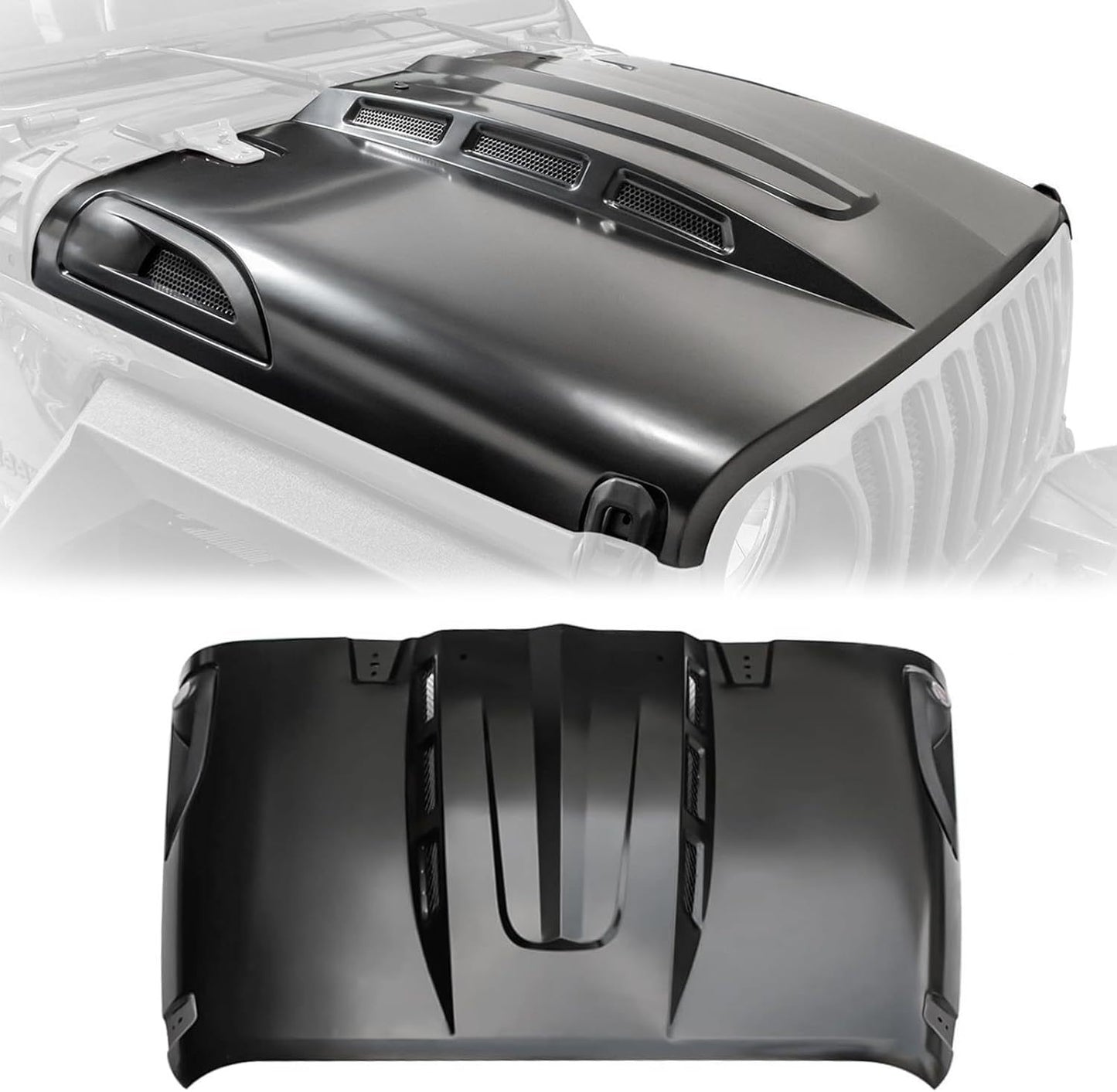 The Avenger Style Hood Compatible with 2018+Jeep Wrangler JL JLU&2020-2023 Gladiator JT