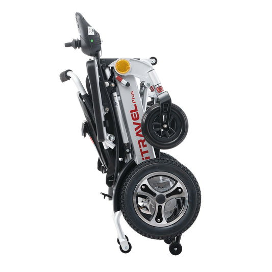 [Willando] Intelligent Lightweight Foldable Electric Wheelchairs, Compact Power Wheelchair, Portable Folding Carry Wheelchair--SILVER