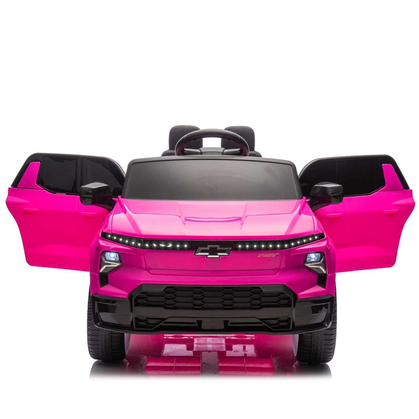 12V Kids Ride on Car W/Parents Control,Licensed Chevrolet Silverado,Four-wheel suspension,LED Lights,Bluetooth,music,USB,MP3,Power display,speeds 1.86-3.11MPH For kids aged 2-5.