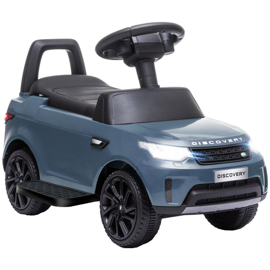 Qaba Land Rover Licensed 6V Ride on Push Car, 2 in 1 Sliding Car, Battery Powered Electric Car for Kids with Headlights Music Horn for 18-60 Months, Light Blue