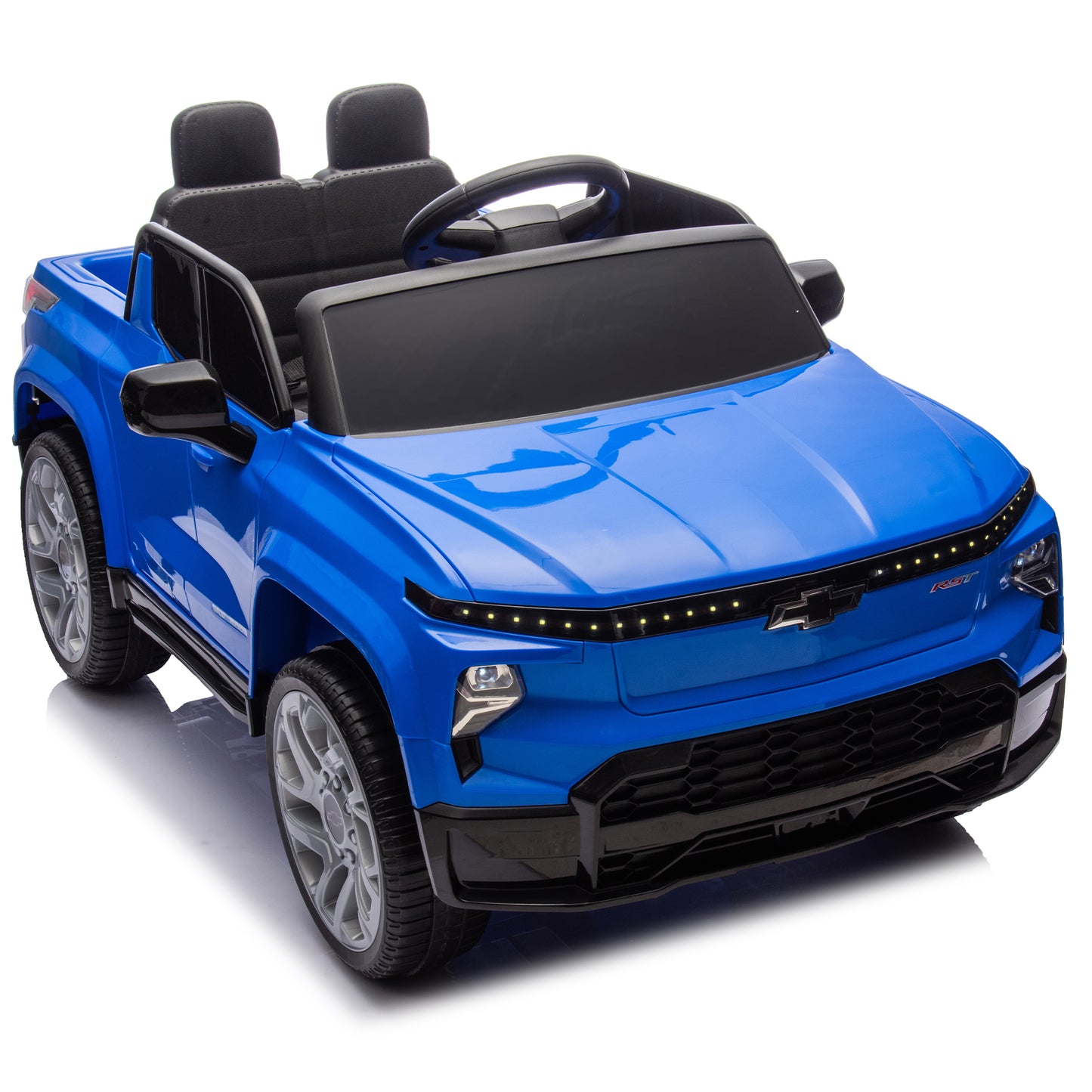 24V Kids Ride on Car W/Parents Control,Licensed Chevrolet Silverado,Four-wheel suspension,LED Lights,Bluetooth,music,USB,MP3,Power display,speeds 2.49-3.73MPH For kids aged 2-5.