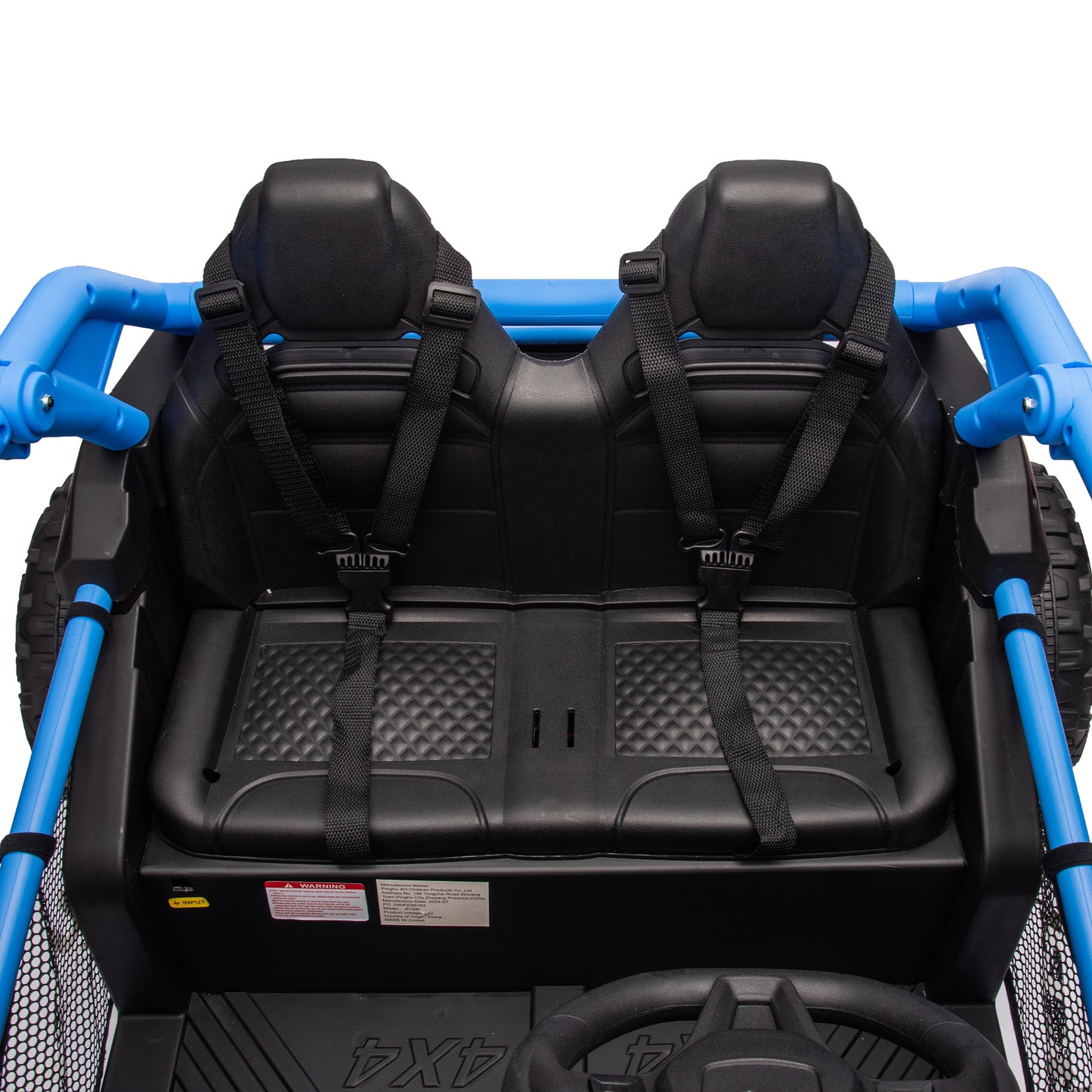 24V Two-seater Kids Ride On UTV w/Parents Control,20in seat width,400W Super high power,Four-wheel Suspension,Bluetooth,MP3,USB,LED Light,Horn,Rear storage space,Speeds 3.73-4.97MPH For Kids aged 3+.