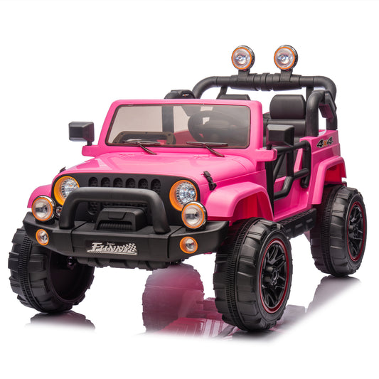 24V Kids Ride On Electric Car W/Parents Control,Seat width 19.09in,2WD,Rear suspension,Trunk storage,Portable pull rod,Light&Searchlight,Bluetooth,USB,Provide a speed of 2.5-4MPH for Kids Aged 3-8.