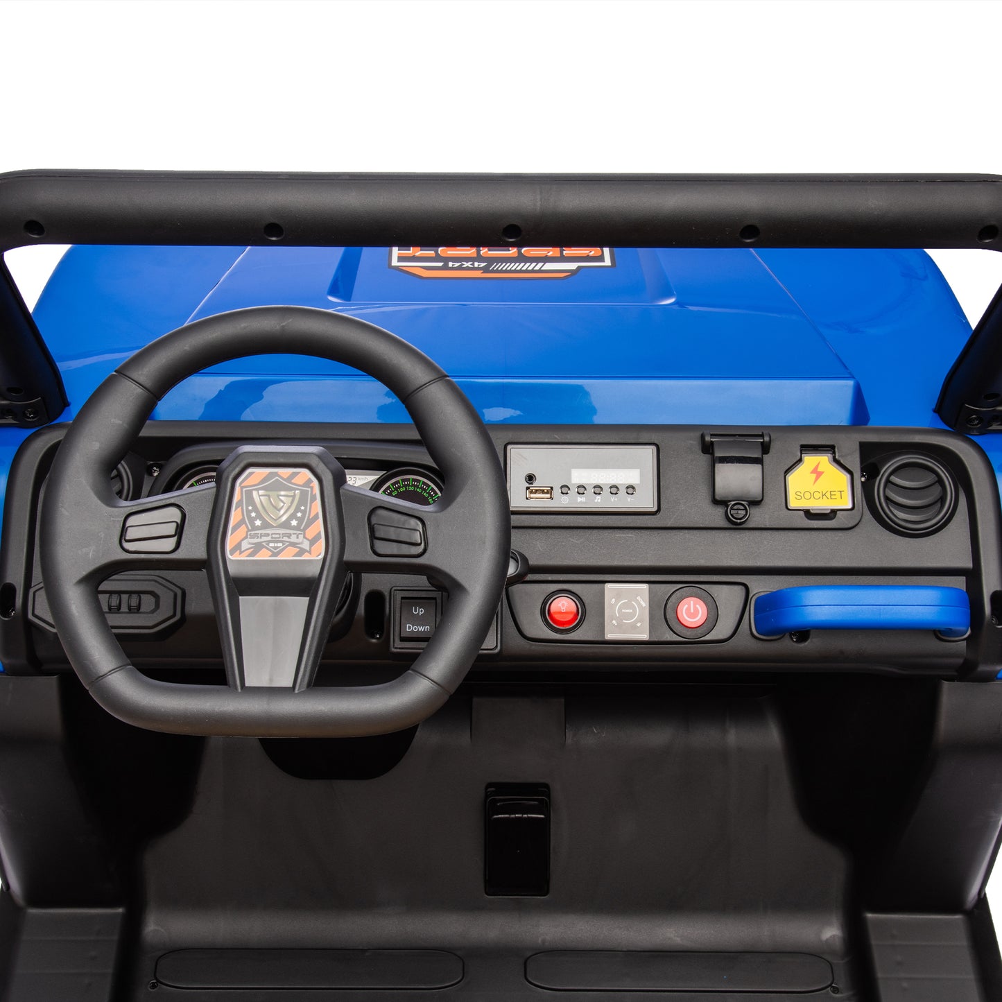 24V XXXL Kids Ride On UTV W/Parents Remote Control,Two-seater,Automatic tipping bucket,Rear wheel suspension,Slow start,Portable handle,Safety Belt,LED light,USB,MP3,Bluetooth,Horn for Kids Aged 3-8.