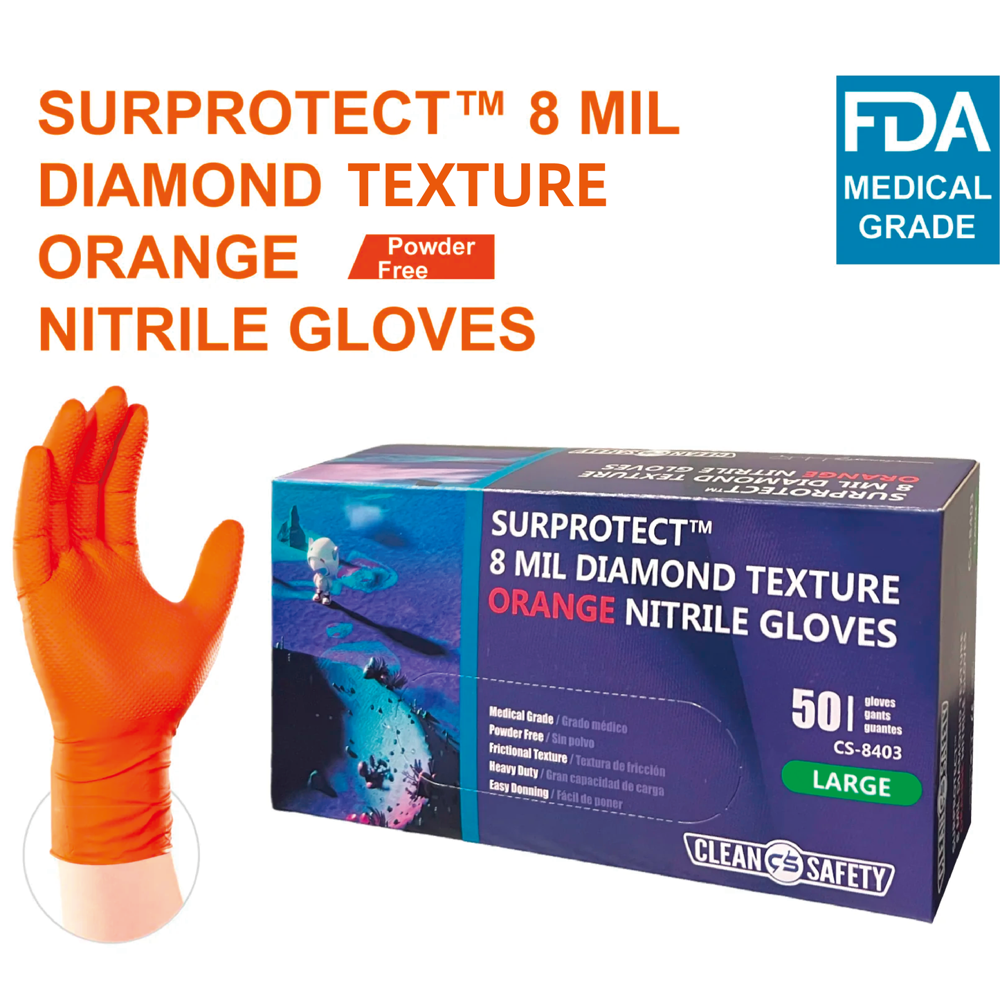 CleanSafety 50PCS disposable gloves for biodegradable ethylene inspection. Ensure the safety, hygiene, and sustainability