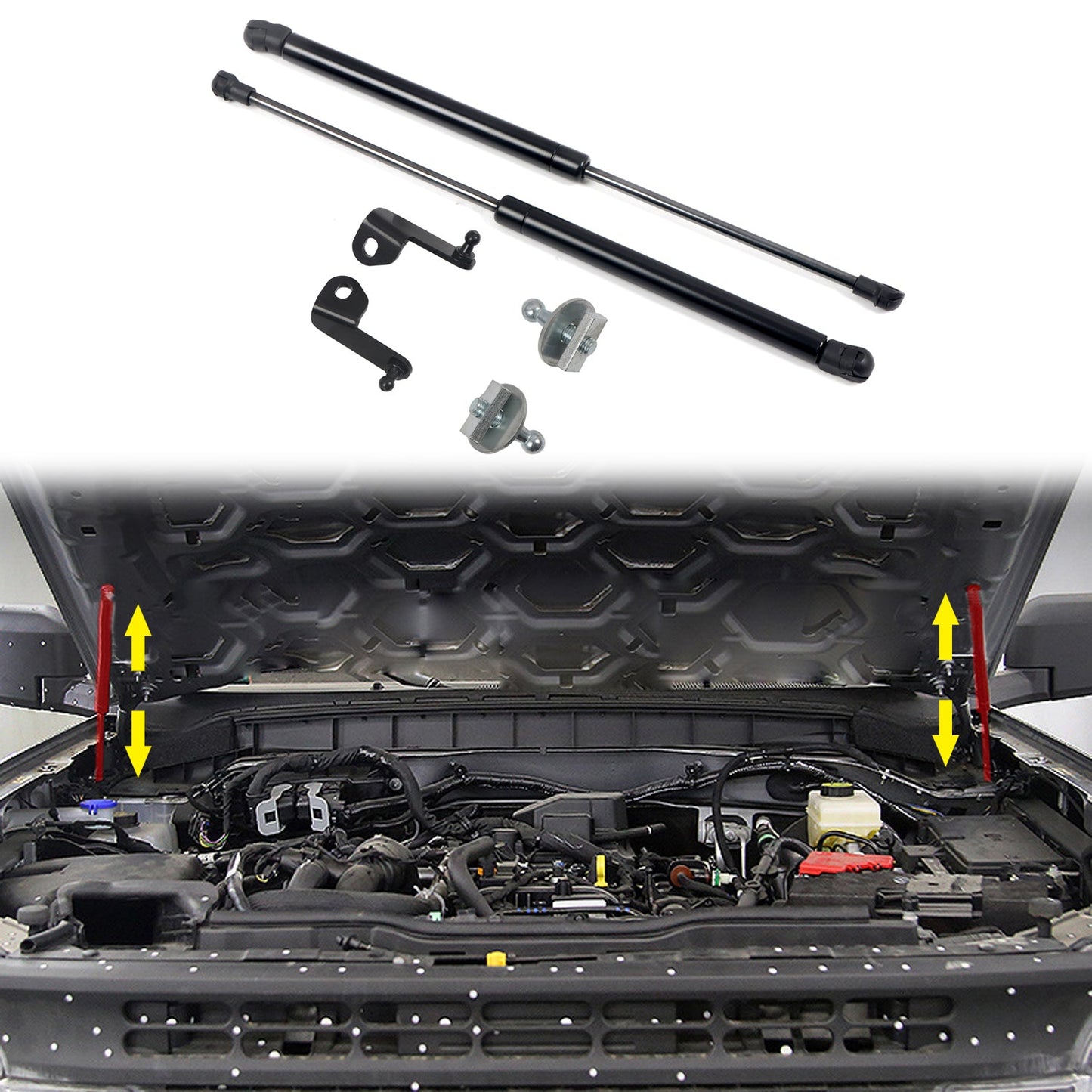 Fit For Ford Bronco 2021-2024 Car Accessories Stainless Front Engine Cover Hood Shock Lift Struts Bar Support Arm Gas Spring